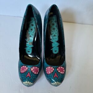Rockband womens skull heels